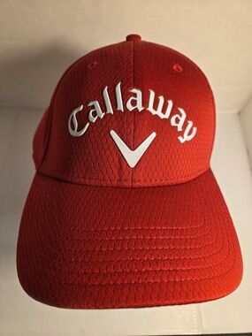 NWT Callaway Performance Pro Odyssey Red Adjustable Strapback Golf Hat Cap
